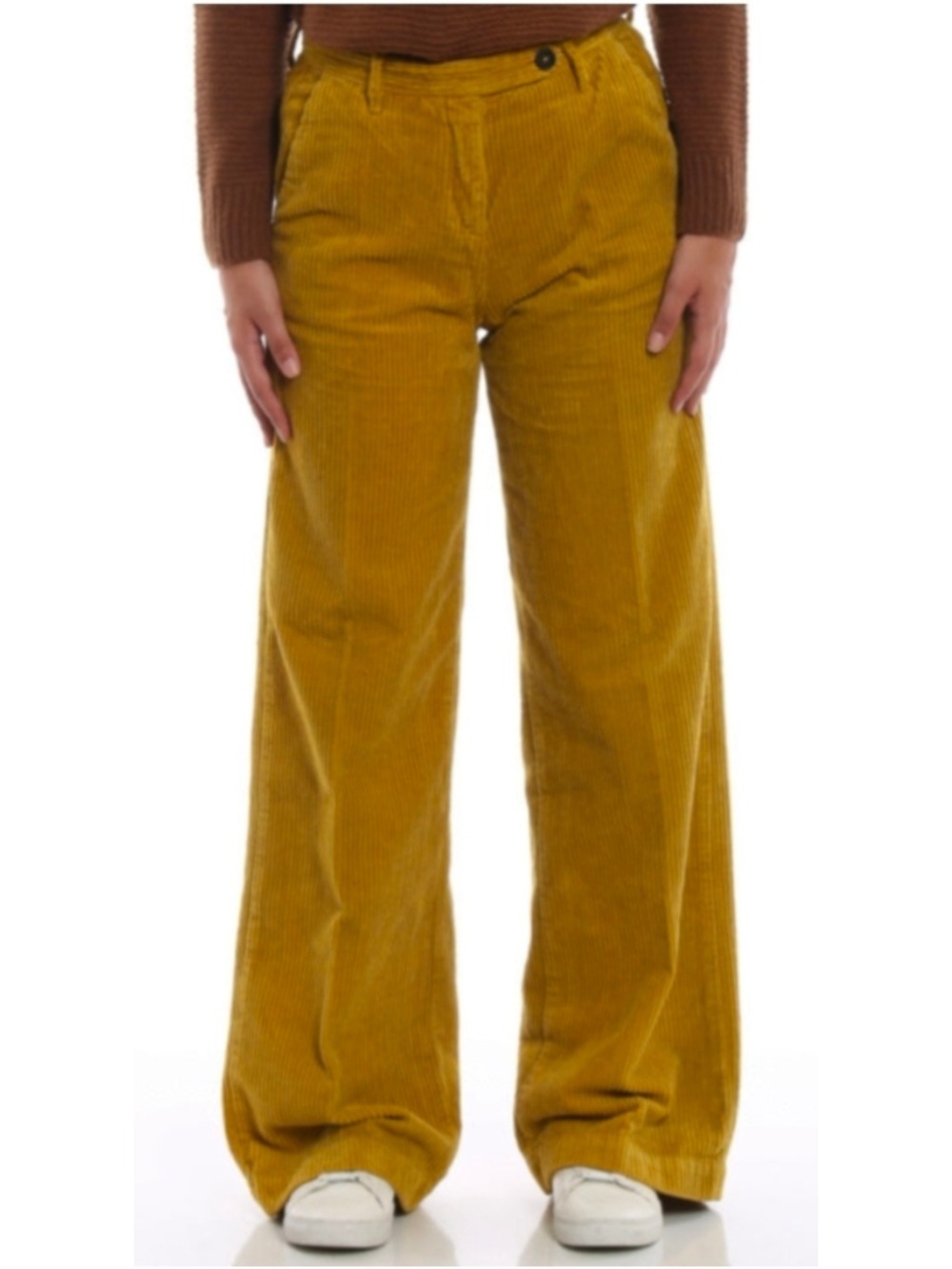 Massimo Alba Lamna Antique Yellow Corduroy Trousers Size IT 42 (US 6)